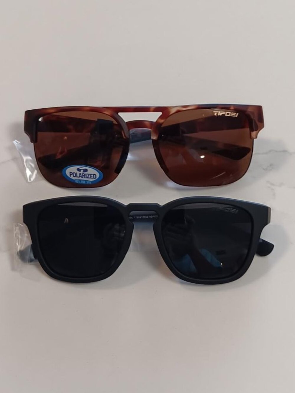 TIFOSI Sunglasses 2 Pair Brown Polarized SALVO and Black SMIRK NEW